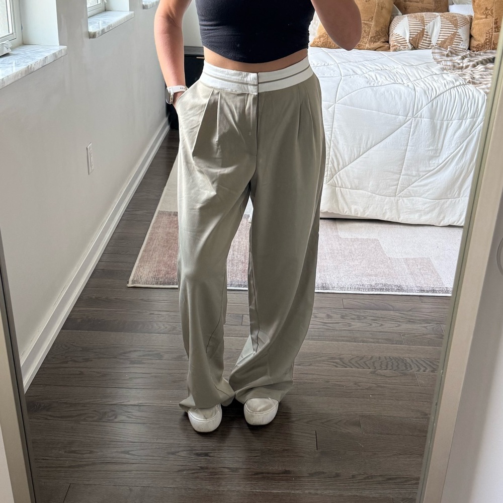Wayf Light Gray/Green Pants - Picture 2 of 4